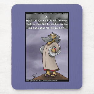 Moses & The 10 Twitter Hashtags Funny Gifts & T-Sh Mousepad