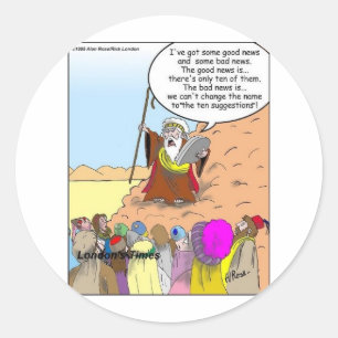 Moses & The Ten Suggestionen Funny Gifts & T-Shirt Runder Aufkleber