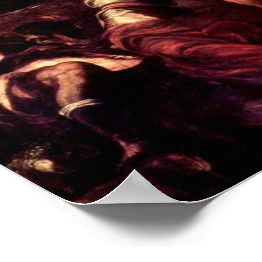 Moses trifft einen Stein, um Wasser zu bekommen Poster (Ecke)