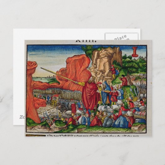 Moses überquert das Rote Meer Postkarte (Vorne/Hinten)