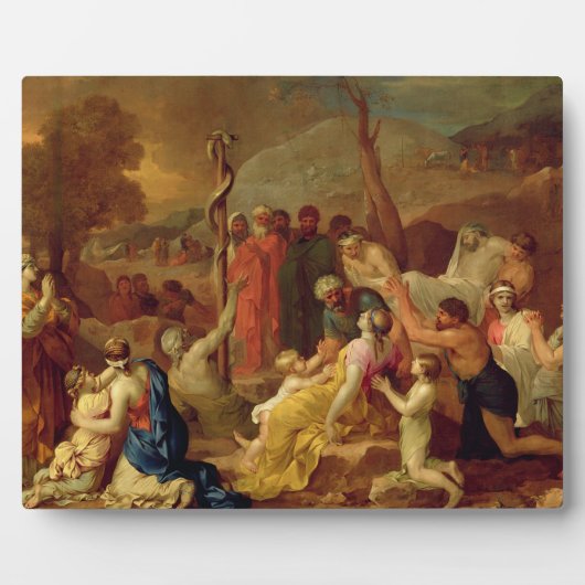 Moses und der Brazen Serpent, c.1653-54 (Öl auf ca Fotoplatte (Vorderseite)