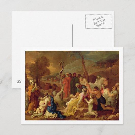 Moses und der Brazen Serpent, c.1653-54 (Öl auf ca Postkarte (Vorne/Hinten)