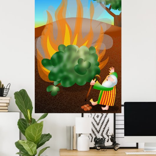 Moses und die brennende Bush-Bibelgeschichte Poster (Heimbüro)
