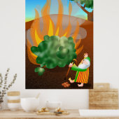 Moses und die brennende Bush-Bibelgeschichte Poster (Küche)