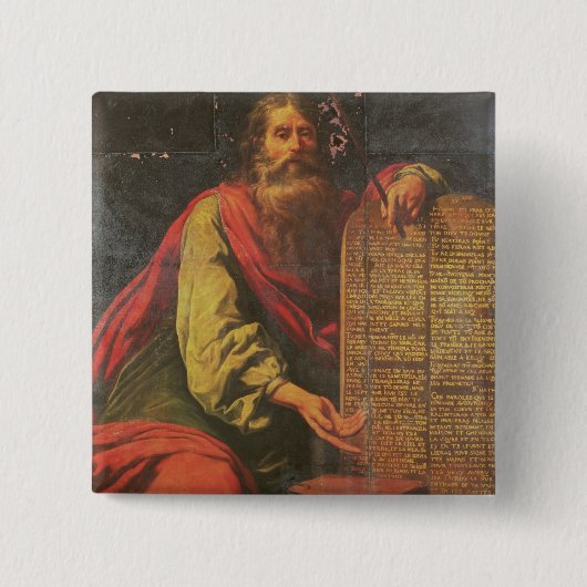 Moses und die Tabletten des Gesetzes Button (Vorderseite)