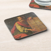 Moses und die Tabletten des Gesetzes Getränkeuntersetzer (Linke Seite)