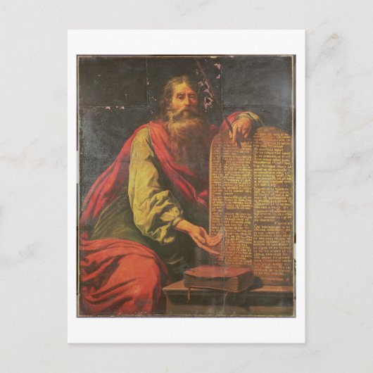 Moses und die Tabletten des Gesetzes Postkarte (Vorderseite)