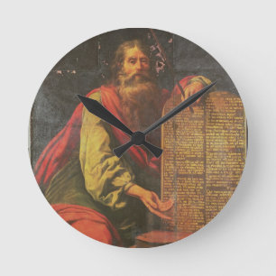 Moses und die Tabletten des Gesetzes Runde Wanduhr