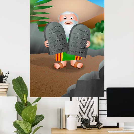 Moses und die Zehn Gebote Bibelgeschichte Poster (Heimbüro)