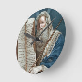 Moses und die zehn Gebote Runde Wanduhr (Winkel)