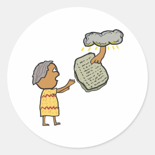 Moses und die zehn Gebote Runder Aufkleber (Vorderseite)