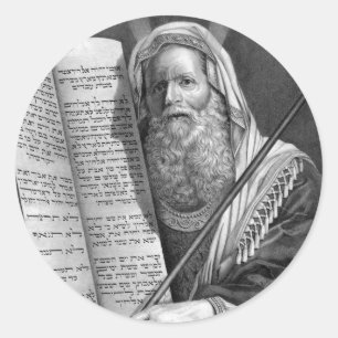 Moses und die zehn Gebote Runder Aufkleber