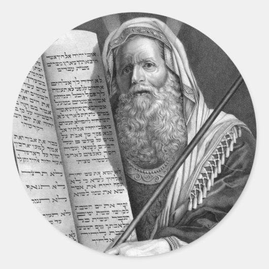 Moses und die zehn Gebote Runder Aufkleber (Vorderseite)