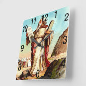 Moses with the tables of the law clock quadratische wanduhr (Winkel)