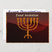 Moshe ist Menorah Einladung (Vorne/Hinten)