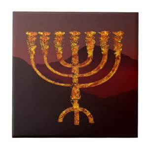 Moshe ist Menorah Fliese
