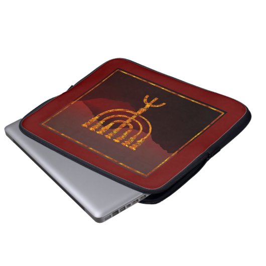 Moshe ist Menorah Laptopschutzhülle (Vorne Knopf)