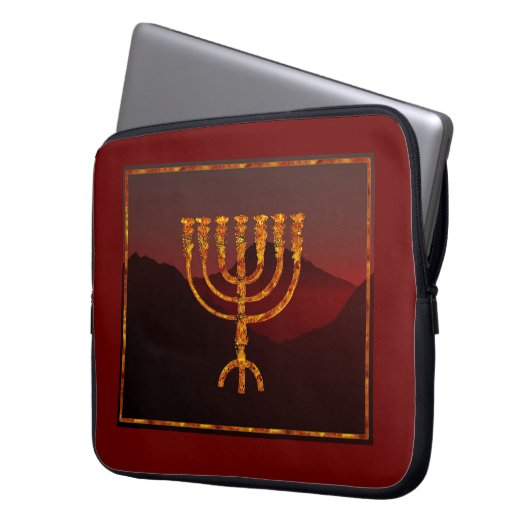 Moshe ist Menorah Laptopschutzhülle (Vorderseite Links)