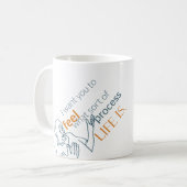 Moshe spricht: Gefühl-Leben mit der diagonalen Kaffeetasse (Vorderseite Links)