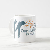 Moshe spricht: Leben-nicht stabile ProzessTassen Kaffeetasse (Vorderseite Links)