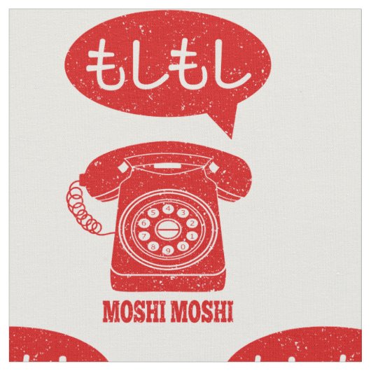 Moshi Moshi Japanisches Sprachtelefon Stoff (Nahaufnahme)