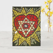 Mosiac Glows Herzstern von David in Green Karte (Gelbe Blume)