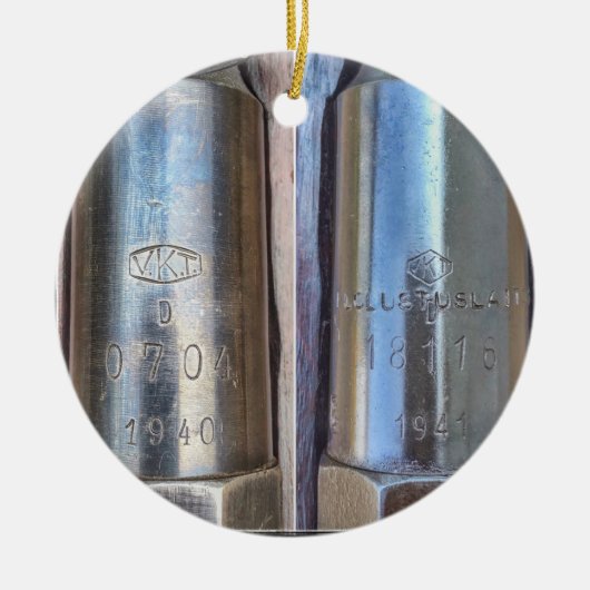 Mosin Nagant VKT Weihnachtsverzierung Keramik Ornament (Vorne)