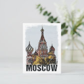 Moskau City Streets Vintage Travel Poster Series Postkarte (Stehend Vorderseite)