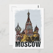Moskau City Streets Vintage Travel Poster Series Postkarte (Vorne/Hinten)