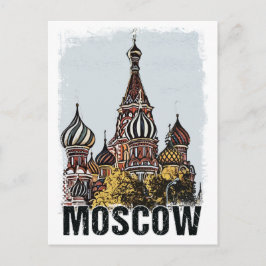 Moskau City Streets Vintage Travel Poster Series Postkarte