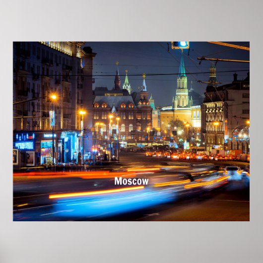 Moskau in der Nacht Poster (Vorne)