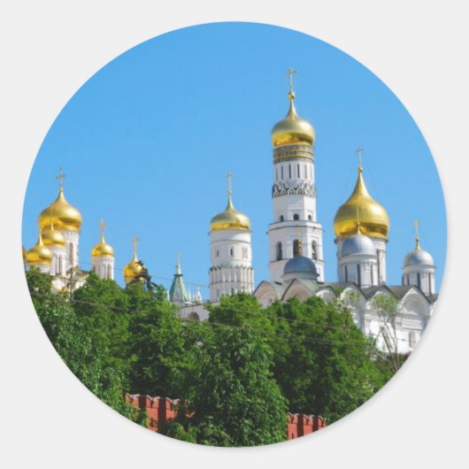 Moskau Kreml Round Sticker (Vorderseite)