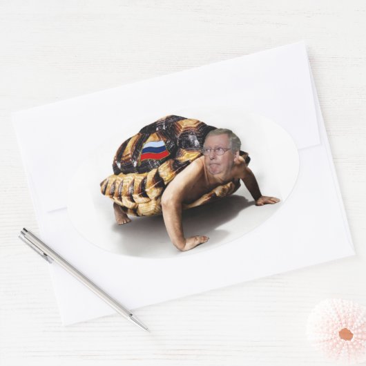 Moskau Mitch Man-Turtle Ovaler Aufkleber (Umschlag)