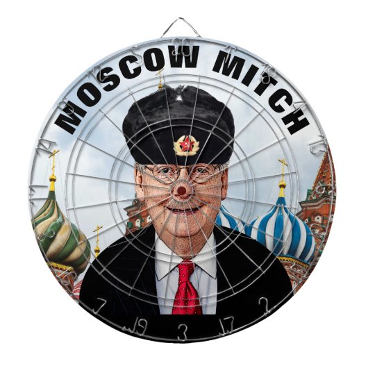 Moskau Mitch McConnell in russischer Sprache Dartscheibe (vorne)