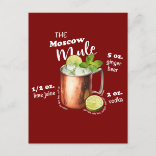 Moskau Mule Recipe Bar Art Postkarte