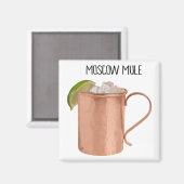 Moskau Muschel Kupfer Tasse Vodka Limon Cocktail M Magnet (Vorderseite/Rückseite)