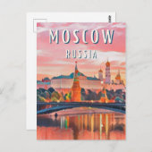 Moskau Postkarte (Vorne/Hinten)
