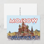 Moskau, Postkarte von Serie Besuch Russland (Vorne/Hinten)