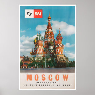 Moskau Reiseplakat Russland Kunst Vintage-Druck Poster