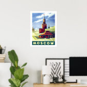Moskau, Roter Platz, Russland, Vintag, Reiseplakat Poster (Heimbüro)