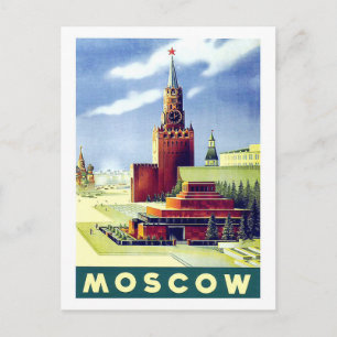 Moskau, Roter Platz, Russland, Vintage, Reise USSR Postkarte