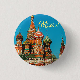 Moskau Roter Platz St Basil's Russia Button Button