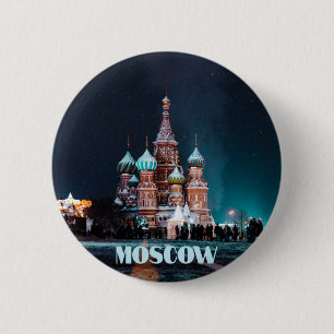 Moskau Russland Basilische Kathedrale Button