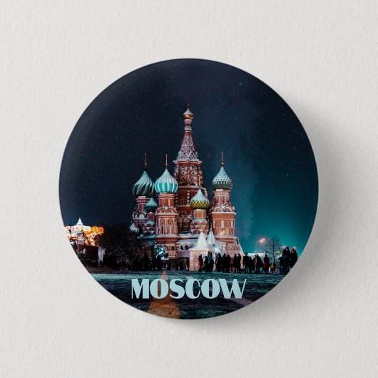 Moskau Russland Basilische Kathedrale Button (Vorderseite)