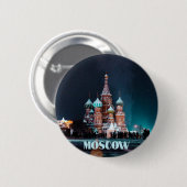Moskau Russland Basilische Kathedrale Button (Vorne & Hinten)