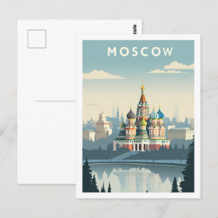 Moskau Russland Berühmter Vintage-Reiseort Postkarte
