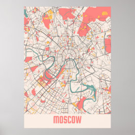 Moskau - Russland Chalk City Map Poster