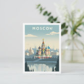 Moskau Russland Der berühmte Vintage-Reiseort Postkarte (Stehend Vorderseite)