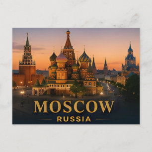 Moskau Russland Ikonische Stadt Reiseziel Postkarte