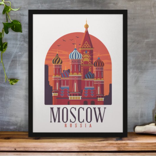 Moskau Russland Kreml Skyline Poster